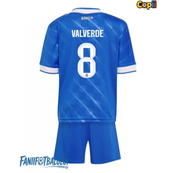 Real Madrid Federico Valverde #8 Echipament de Fotbal Replică 2025-26 Copii Treilea (+ Șorturi)